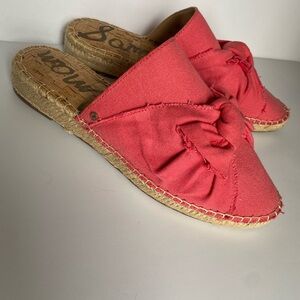 Sam Edelman Lynda Espadrille. Coral Bow Flat Mule
